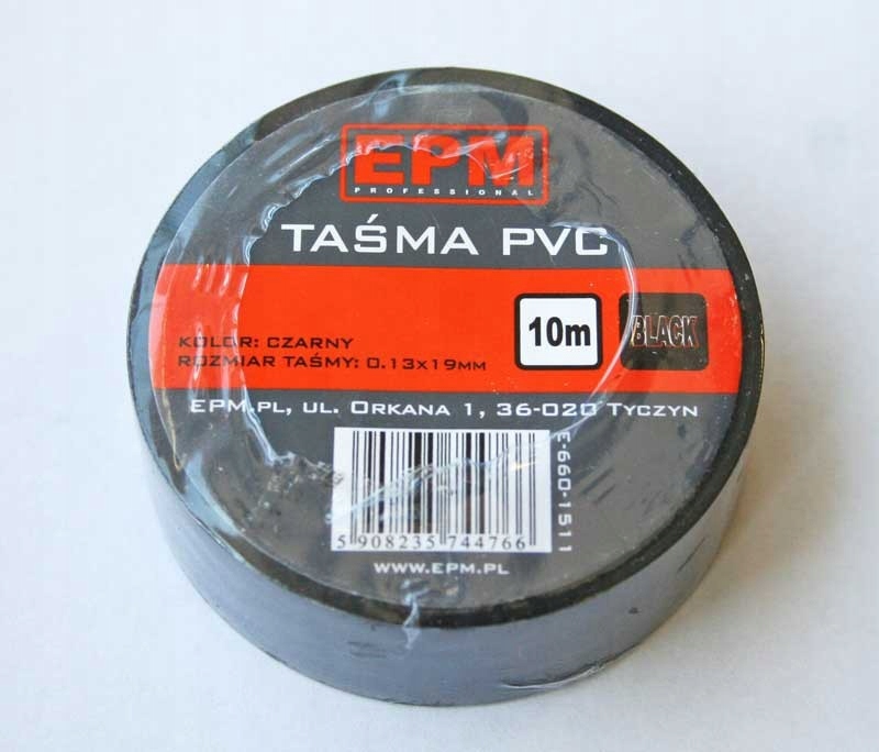 Taśma izolacyjna 15 mm*10 m czarna