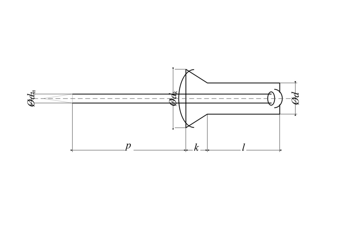 3x6 Nity zrywalne otwarte ISO 15979, stal/stal - 25 szt.