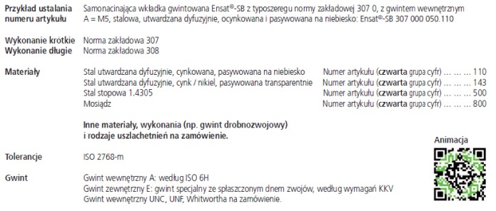 Wkładka gwintowana samonacinająca M14 308 000 140