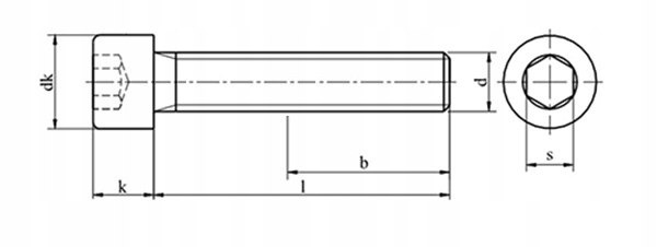 M10x40 Śruby imbusowe ocynk+nylon DIN 912 PG 5 szt.