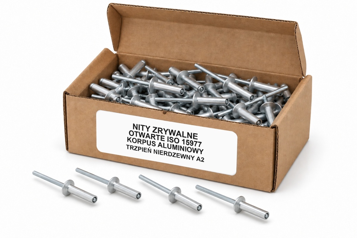 4x14 Nity zrywalne otwarte ISO 15977, aluminium/A2 - 25 szt.