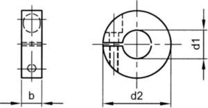 Pierścień osadczy zaciskowy 36x16x13 mm
