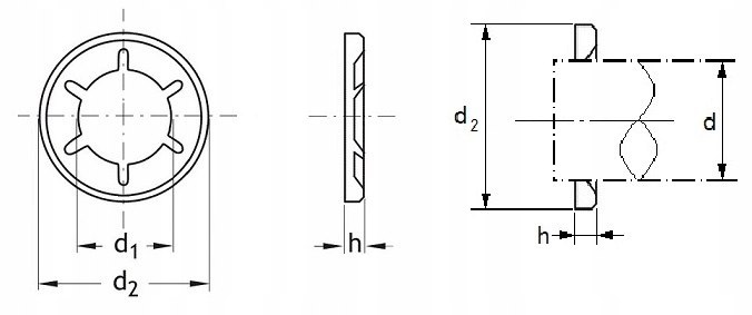 Zabezpieczenie osiowe 6x15x1,6 AN 82 5000 szt.