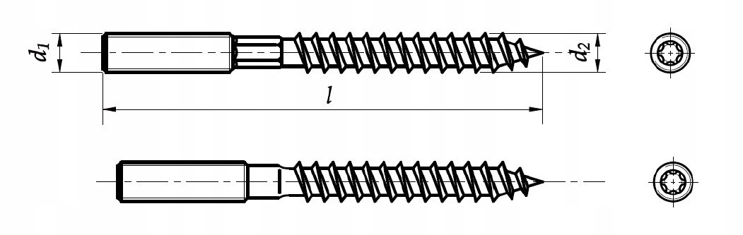 Łącznik dwugwintowy M6x80 AN 119 ocynk 5 szt.