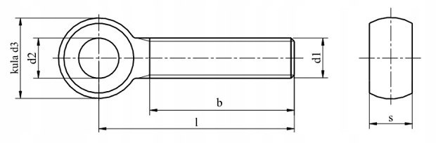 Śruba oczkowa M10x140 DIN 444 ocynk kl. 8.8