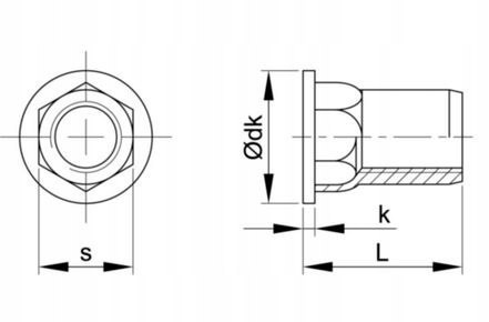 Nitonakrętki kołn stożkowy M10x20,5 AN329 OC 5 szt.
