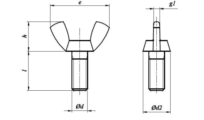 Śruba skrzydełkowa M6x16 A2 AN 265 1 szt.