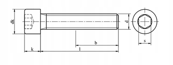 M10x20 Śruby imbusowe ocynk+nylon DIN 912 PG 5 szt.