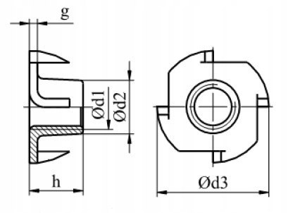 Nakrętka kłowa M10x12 AN 90 10 szt.