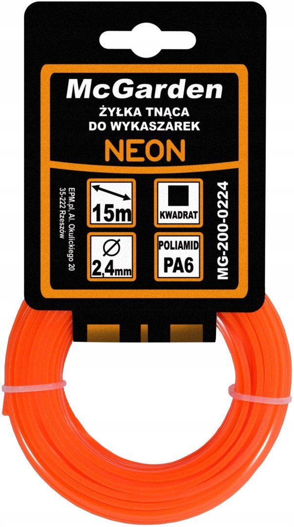 ŻYŁKA DO WYKASZARKI KWADRAT NEON 2,4 mm 15M