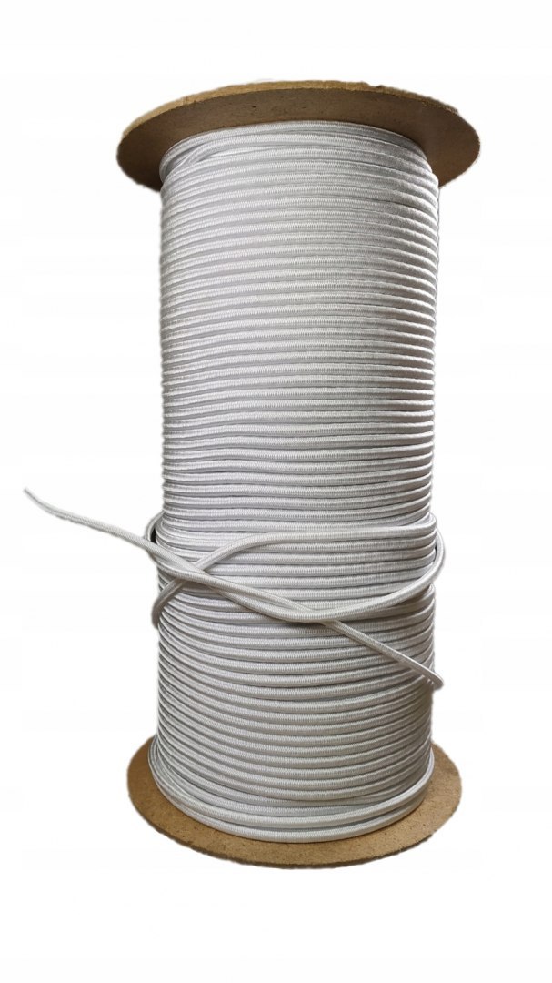 LINA GUMOWA BIAŁA 4 mm