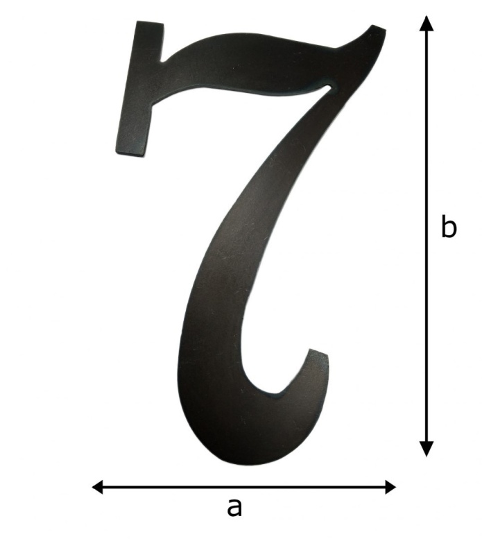 Ozdoba prezent cyfra 7 ze stali 11,5x20cm