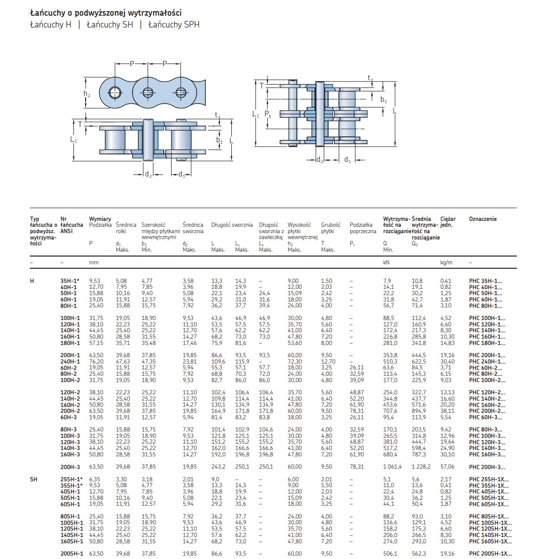 Łańcuch rolkowy jednorzędowy PHC 100H-1X5MTR SKF