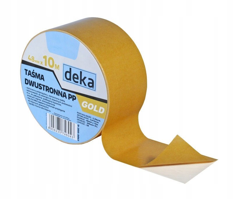 TAŚMA DWUSTRONNA PP GOLD 48 mm*10M