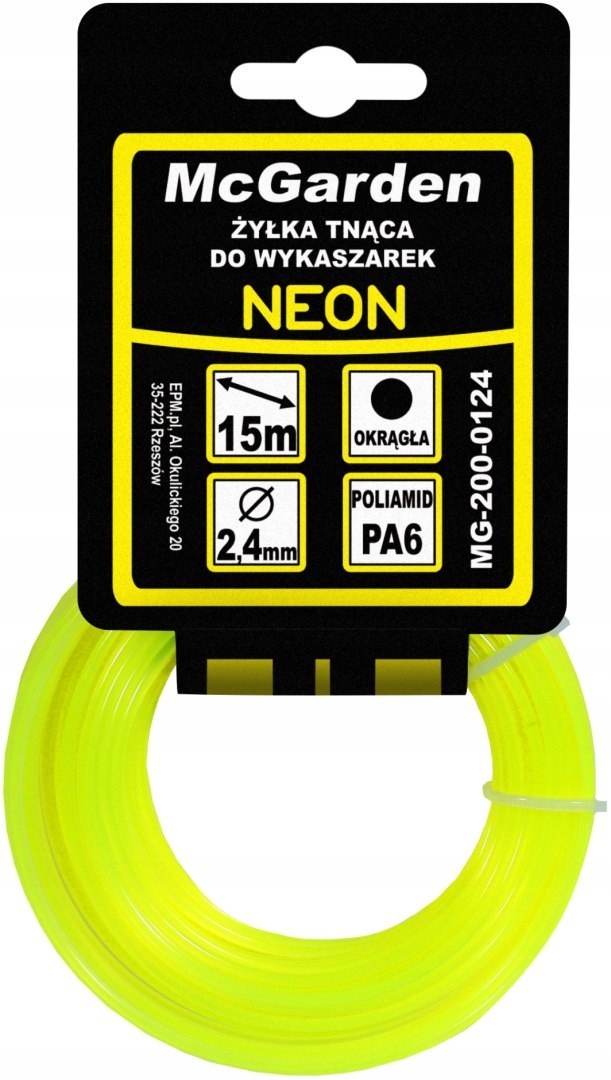 ŻYŁKA DO WYKASZARKI OKRĄGŁA NEON 1,6 mm 15M