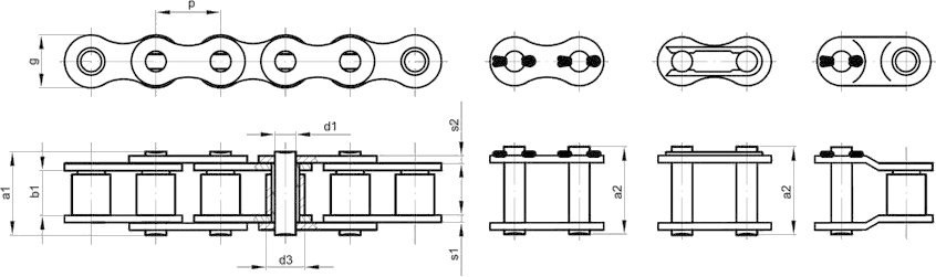 Złączka wygięta półogniwo 08B-1 1/2"