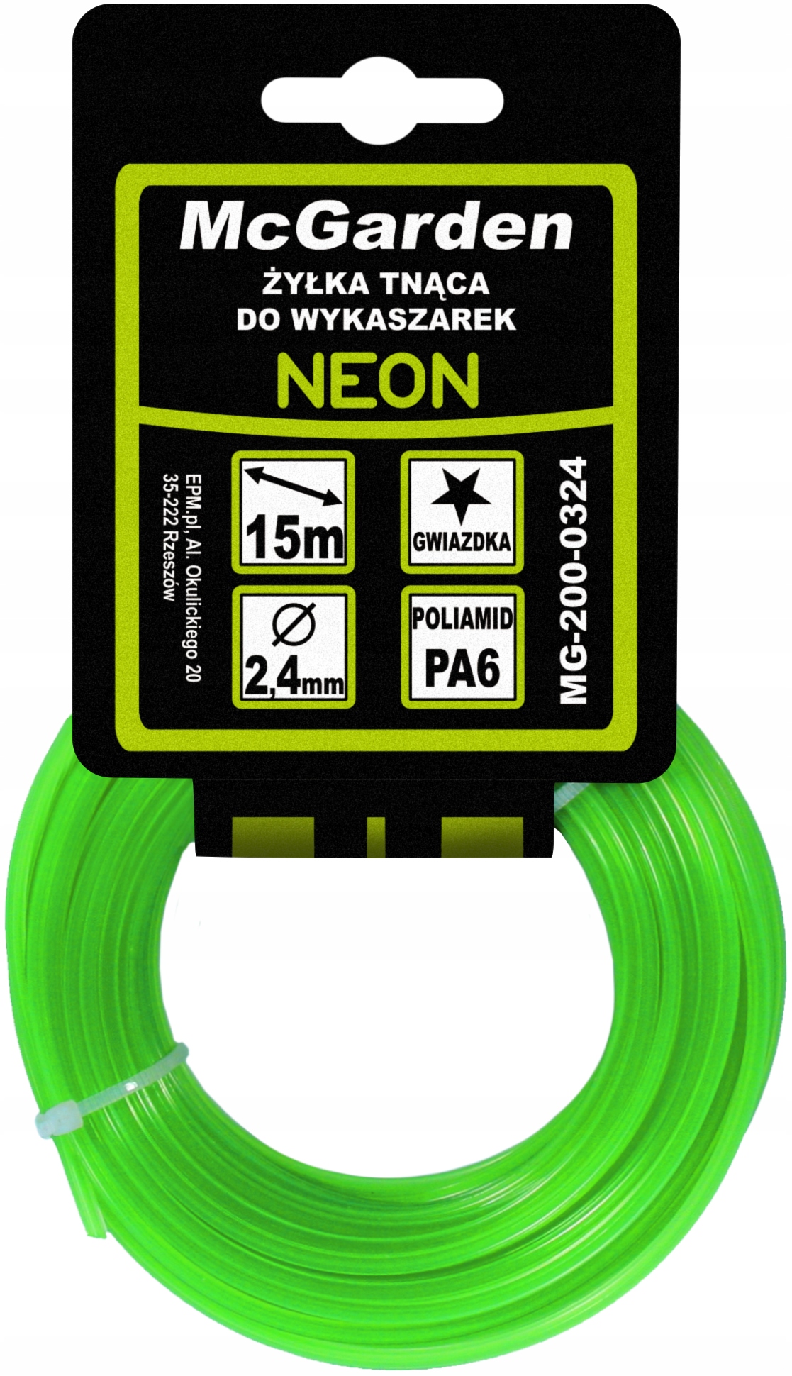 ŻYŁKA DO WYKASZARKI GWIAZDKA NEON 2,4 mm 15M