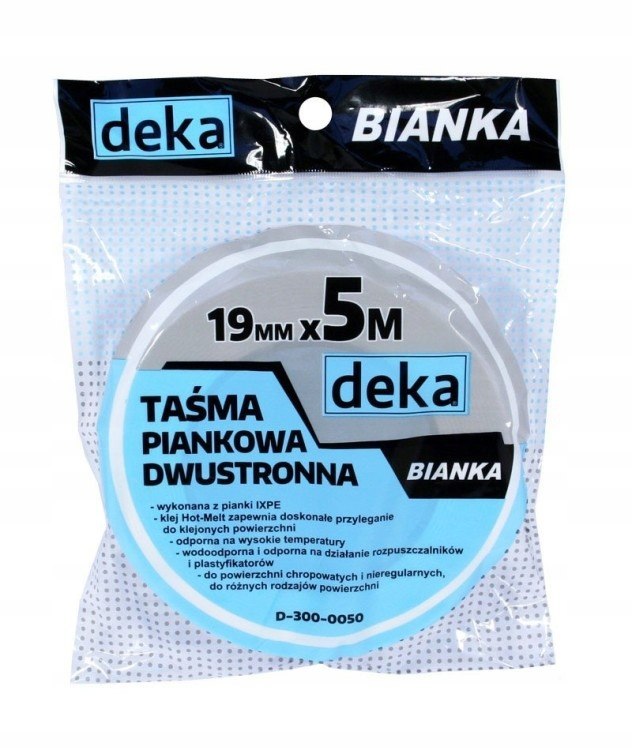 TAŚMA DWUSTRONNA PIANKOWA BIANKA 19 mm*5M