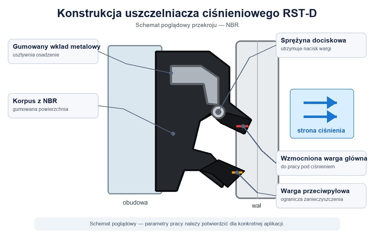 Uszczelniacz ciśnieniowy simering 18x30x7 RST-D NBR ERIKS