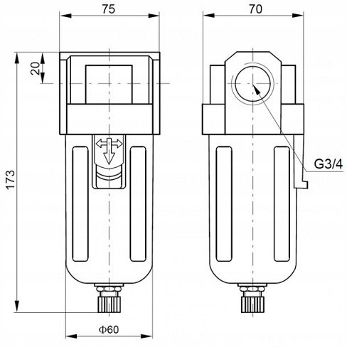 Filtr sprężonego powietrza G3/4" EASY LINE