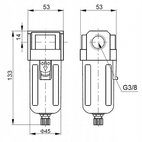 Filtr sprężonego powietrza G3/8" EASY LINE
