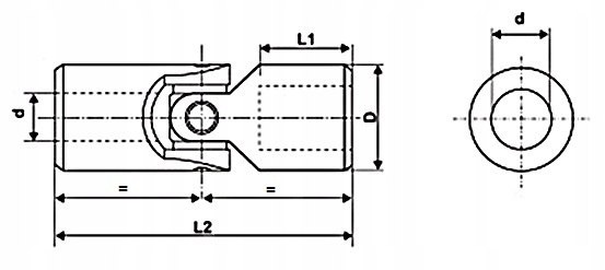 Przegub Cardana 8x13x42 DIN 808