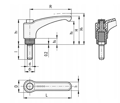 Rękojeść nastawna M8x60 234371-C1