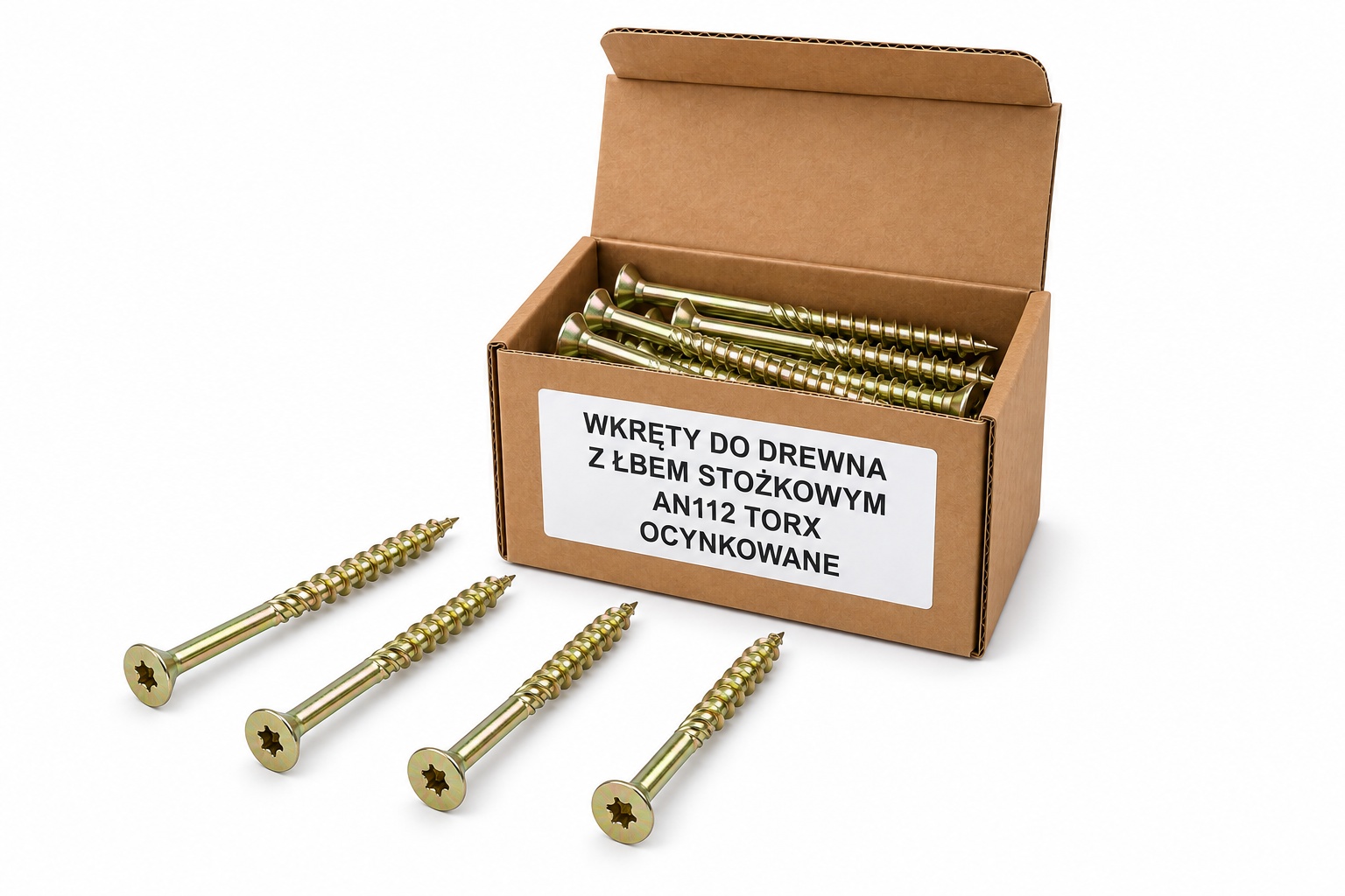 Wkręty do drewna AN112 ocynkowane w otwartym kartoniku