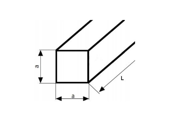 Pręt kwadratowy z mosiądzu 30x30 długość 500 mm (50cm)
