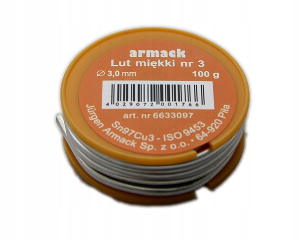 Armack lut miękki Nr 3 S-Sn97Cu3 3 mm 100g