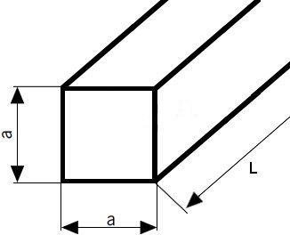 Pręt kwadratowy aluminiowy 15x15 dł. 500 mm