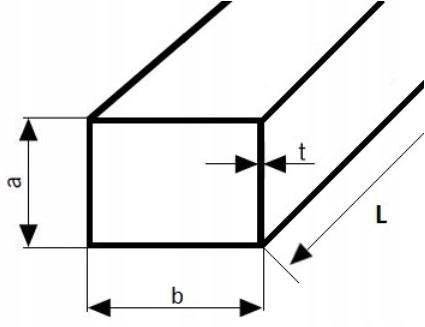 Profil stalowy zamknięty 30x20x1,5 długość 2500 mm