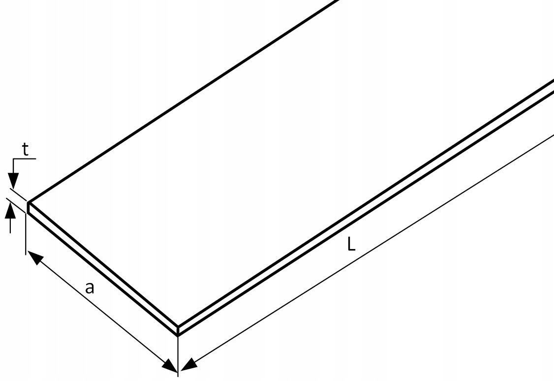 Płaskownik stalowy 100x16 ciągniony 500 mm (50cm)