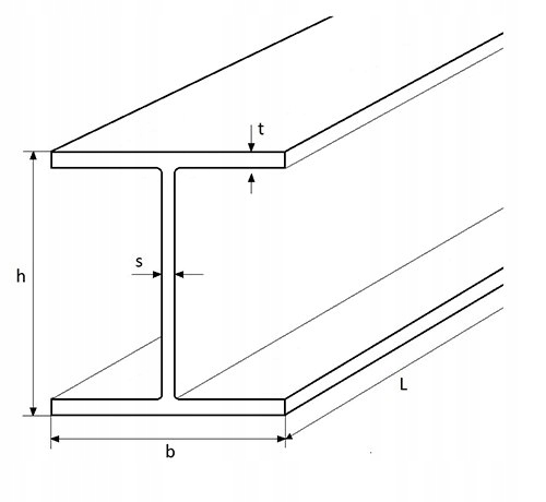 Dwuteownik stalowy HEB 140 długość 500 mm
