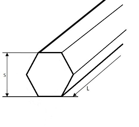 Pręt 6-kątny nierdzewny S19 mm dł.500 mm AISI 304