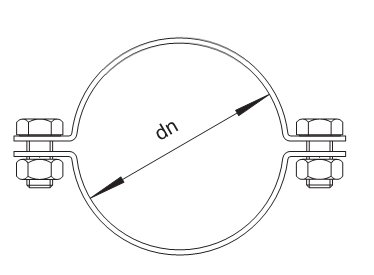 Obejma do rur nierdzewna DN 50 60,3 mm AISI 304