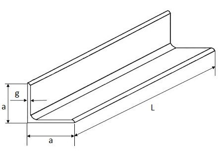 Kątownik nierdzewny AISI 304 40x40x5 6000 mm