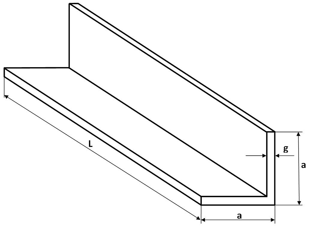 Kątownik aluminiowy 18x18x2 dł. 2000 mm