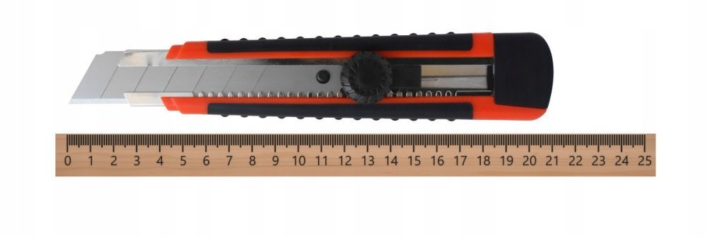NÓŻ Z OSTRZEM ŁAMANYM 25 mm RUBBER E-400-0425