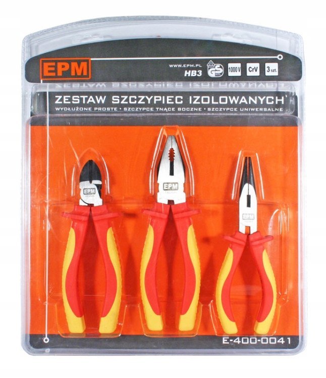 ZESTAW SZCZYPIEC IZOLOWANYCH 3 szt.UKI 160 mm CRV