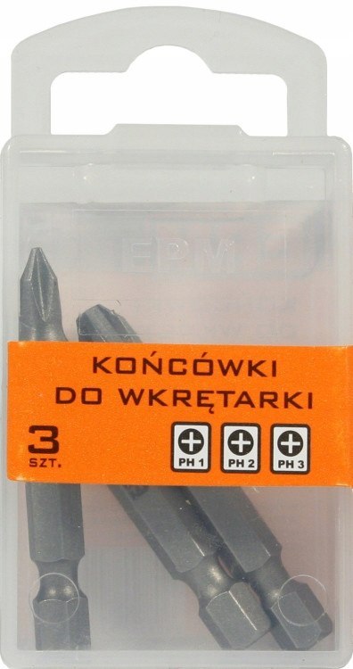 KOŃCÓWKI DO WKRĘTARKI 50 mm 3 szt. PH1,PH2,PH3