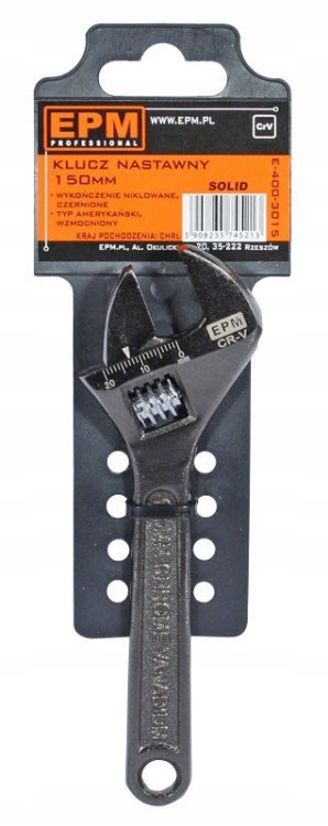 KLUCZ NASTAWNY SOLID CR-V ''''SZWED'''' 250 mm