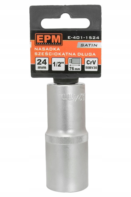 NASADKA DŁUGA 1/2'''' 6-KĄTNA SATIN 24 mm