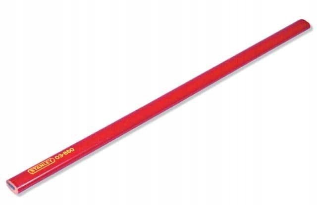 OŁÓWEK CIESIELSKI, CZERWONY 176 mm HB [L]