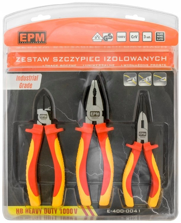 ZESTAW SZCZYPIEC IZOLOWANYCH 3 szt.UKI 160 mm CRV
