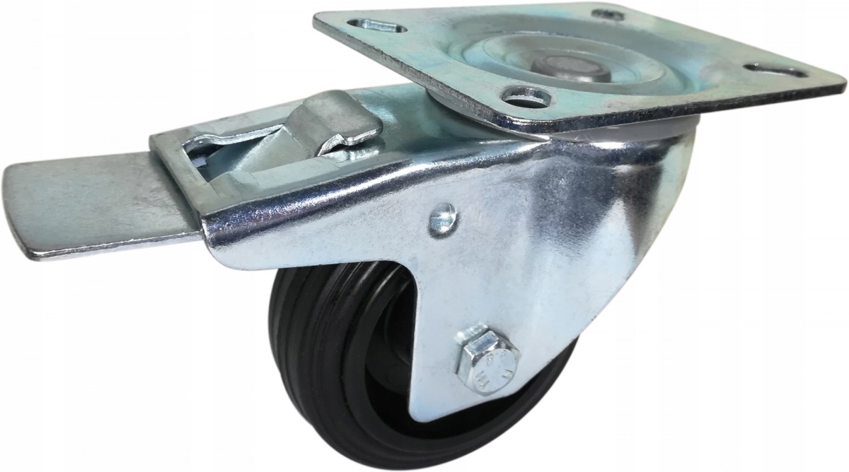 Zestaw kołowy skrętny z hamulcem 125 mm nośność 100