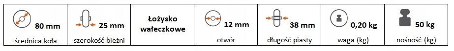 Koło gumowe 80 mm