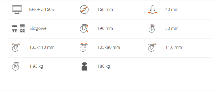 Zestaw kołowy skrętny 160 mm nośność 180 kg