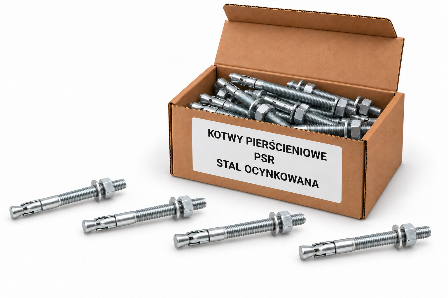 Kotwy pierścieniowe PSR w otwartym kartoniku