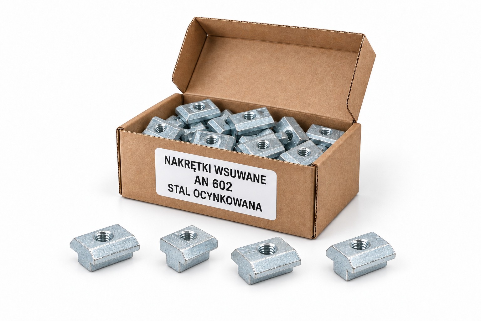 Nakrętki wsuwane AN 602 w kartoniku